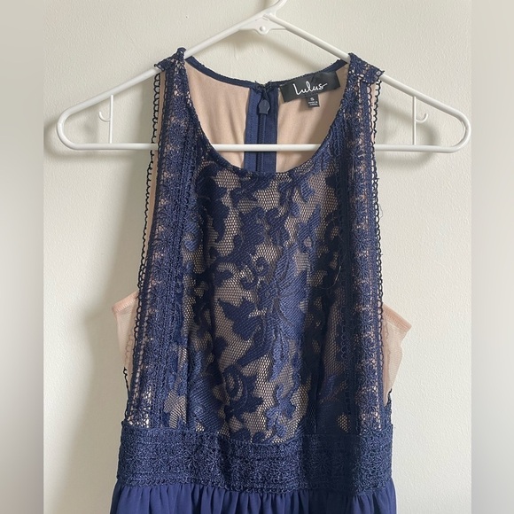 Lulu's Navy Lace Maxi Dress - Picture 6 of 12